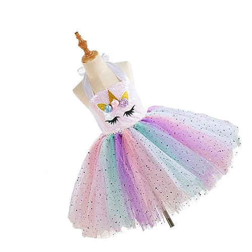 LIFKOME Einhorn Glitzer Tutu Kleid Für ädchen Festliches Outfit Für Geburtstagsfeiern Partykostü Und Cosplay ädchenrock Für Bankett Und Ball SX HD93420 Inklusive Haarreif 4 5 von LIFKOME