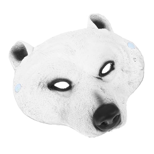 LIFKOME Eisbär-Maske Maskerade Karneval Cosplay Requisiten Kinderkostüm halloween masken halloweenmaske Halloween-Maske Halloweenkostüm dekorative Eisbär-Partymaske Party-Requisite Pu Weiß von LIFKOME