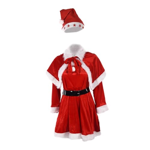 LIFKOME Festliches Weihnachtskleid Für Frauen Langes Langarmkleid Mit Weihnachtsmann Ideal Für Weihnachtsfeiern Partys Und Festliche Anlässe Verschiedenen Größen Erhältlich von LIFKOME