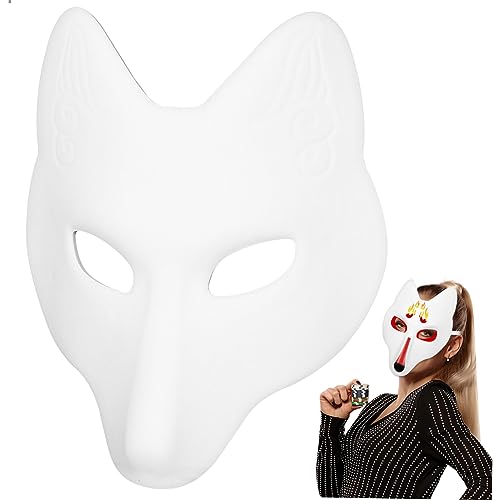 LIFKOME Fuchs halloween costume halloween kleidung white mask Halloween-Cosplay-Masken Fuchsmaske weiße puppenzubehör halloween deko leere Maskerademaske leere Tiermaske von LIFKOME