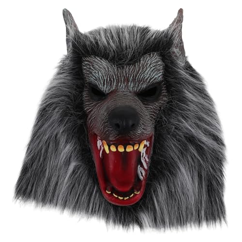 LIFKOME Gruselige Gesichtsmaske Creep Cosplay Maske Wolfsmaske Mit Langen Haaren Atmungsaktive Halloween Maske Masken Für Halloween Gruselige Masken Für Erwachsene Halloween von LIFKOME