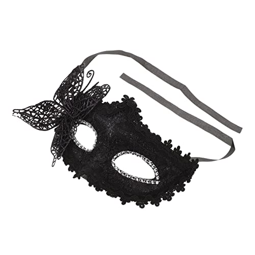 LIFKOME Halbgesichtsmaske Schmetterling Seidenaugenmasken Zum Schlafen Maskerademasken Maskerademaske Für Mädchen Hautpflege Tanzmaske Maskarade Masken Für Kunststoff Black von LIFKOME