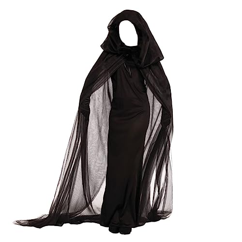 LIFKOME Halloween-Hexenkleid für Rollenspiele halloween costume halloween kleidung halloween kostuem Maskerade Halloween-Umhang Hexenkostüm für Erwachsene Hexenkostüm für Cosplay Black von LIFKOME