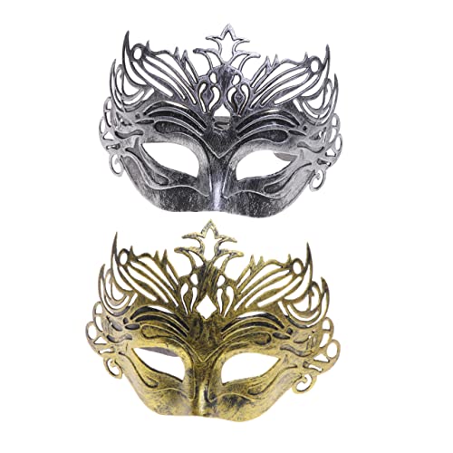 LIFKOME Halloween Masken Für Herren Antike Plastikmaske Mit Goldener Krone Elegante Halbmaske Für Karneval Und Maskenball Stilvolle Partydekoration Für Feierlichkeiten von LIFKOME