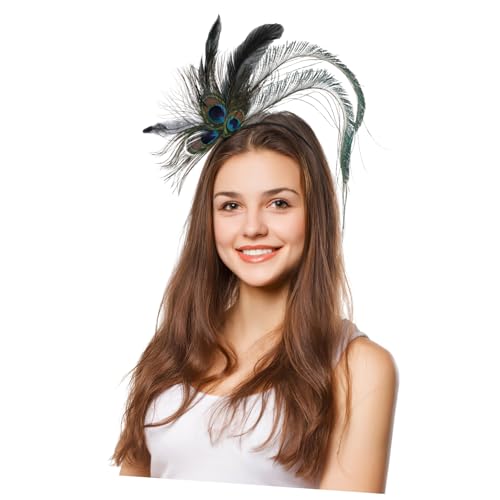 LIFKOME Headband Kopfbedeckung Für Cosplay Bühnenhaarband Und Festivalkopfschmuck Handgefertigtes Accessoire Mit Bunten Federn Für Damen von LIFKOME