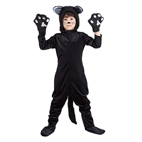 LIFKOME Katzen-Cosplay-Outfits Katze-Cosplay-Kleidung Katzenkostüm für Kinder Kostüme für Kostüm Halloween kinderkostüme halloween kinderkostum halloween Rollenspielkostüm für Kinder Black von LIFKOME