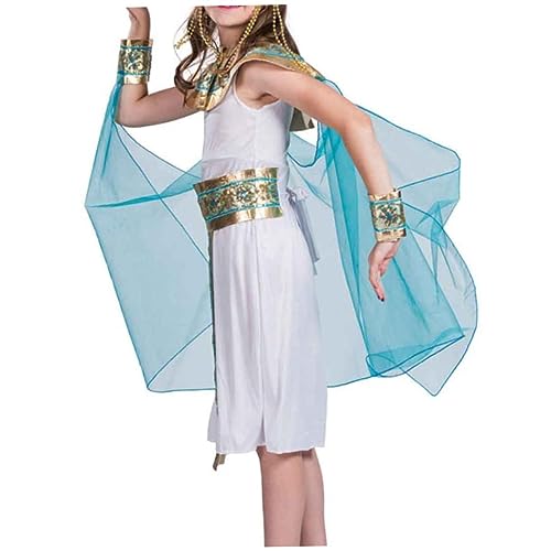 LIFKOME Ägyptische Königin Kostüm Kleid Kinder Bühnenkostüm Cosplay Königin Kleidung Rollenspiel Zubehör Aus Stabilem Material Größe S von LIFKOME