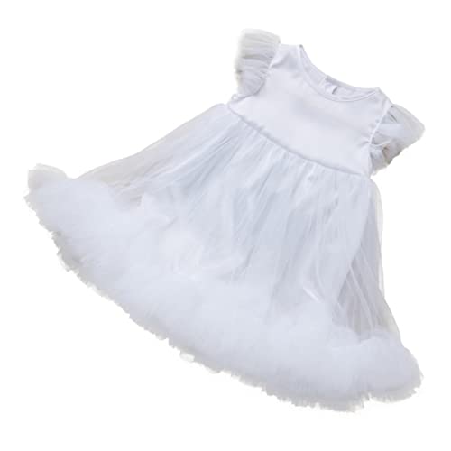 LIFKOME Kleid ohne Ärmel Kleid aus Kinderkostüme -Mädchen-Kleider Tutu-Kleid für Kinder klanghölzer kinder faschingskostüme Mädchenkleid Party-Cosplay-Kostüm Baumwolle Weiß von LIFKOME