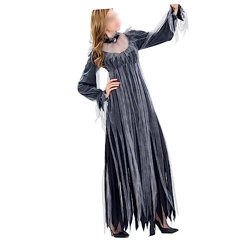 LIFKOME Kostüm für Cosplay halloween costume halloween kleidung festival dress friedhof braut kostüm Vampir-Kostüm Frauenkostüm für die Aufführung Hexenkostüm für Erwachsene Grey von LIFKOME