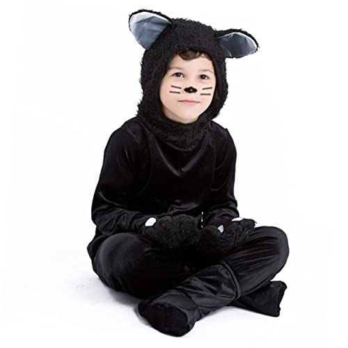 LIFKOME Kreatives Halloween Cosplay Kostü Für Tierkostü Als Schwarze Katze Größe XL Ideales Kostü Für Fasching Karneval Und Halloween Spaß Für Jungen Und ädchen von LIFKOME