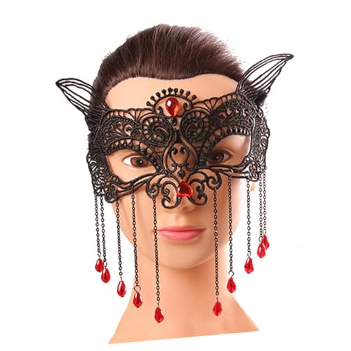 LIFKOME Lace Ball Maske Für Damen Elegante Venezianische Augenmaske Mit Fransen Perfektes Party Accessoire Für Karneval Halloween Und Maskenball Frauen Kostü Maske von LIFKOME