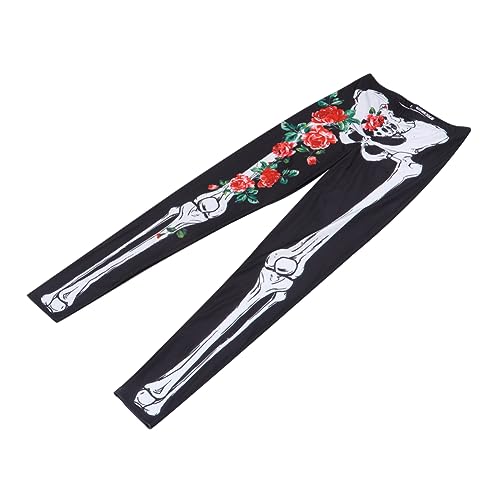 LIFKOME Leggings mit Halloween-Schädeldruck halloween costume halloween kleidung bedruckte Leggings für Damen Kompressionsstrumpfhosen für Damen weibliche leggings für leistung Elasthan von LIFKOME