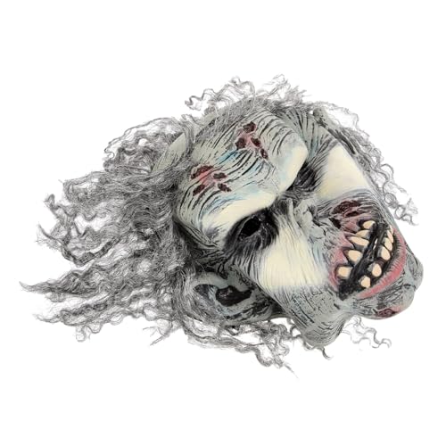 LIFKOME Lockige Tiermaske für Halloween-Party Dekorationen Maskenstütze für Frauen Grimasse Karnevalsmaske Kostüm halloween masken halloweenmaske Frauenmaske Cosplay-Maske Emulsion Grey von LIFKOME