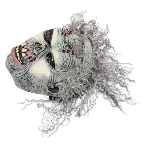 LIFKOME Lockige Tiermaske für Halloween-Party Kostüm Maske handgemachtes Halloween Maske reinigen Hautpflege halloweenmaske halloween masken Maske für Frauen Karnevalsmaske Emulsion Grey von LIFKOME