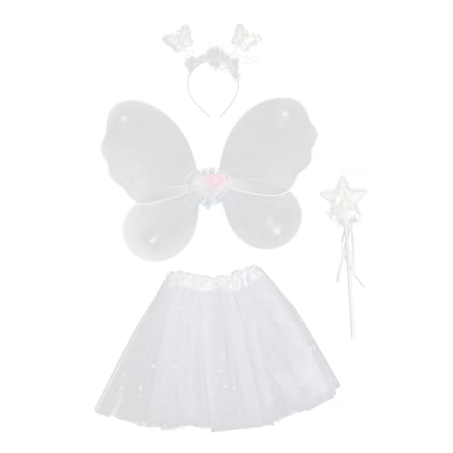 LIFKOME 1 Set Fairy Gauze Skirt Performance Dress Für ädchen Kostümset Mit Schmetterlingsflügeln Pailletten Tüllrock Und Haarreif Perfekt Für Karneval Geburtstagsfeiern Und von LIFKOME