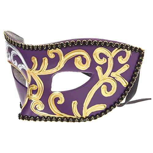 LIFKOME Maske Halloween-accessoires Rollenspielkostüm Halloween-dekor Halb Maskieren Halloween-party-dekor Venezianische Partei Roma-kostüm Halloween-requisiten Violett Plastik von LIFKOME