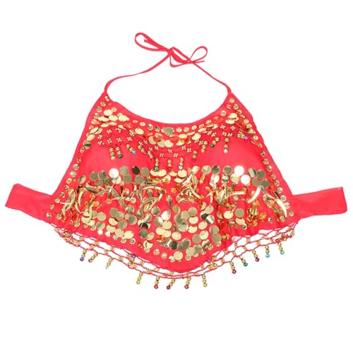 LIFKOME Pailletten Bauchtanz Oberteil Für Damen Outfits Glitzerndes Rave Kostüm Bh Oberteil Für Bauchtanz Tribal Und Festival Auftritte von LIFKOME