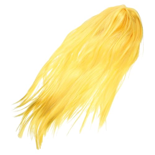 LIFKOME Perücke Echthaar Perücken Für Damen Aus Echthaar Partyperücken Haarfarbe Für Frauen Halloween-Cosplay-perücke Haarperücken Für Maskerade Gothic-perücke Chemische Faser Yellow von LIFKOME