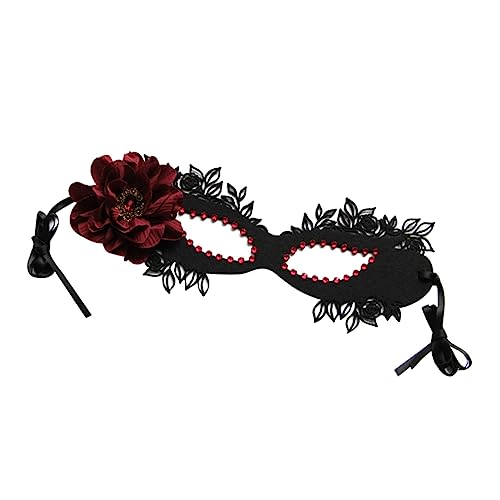 LIFKOME Rose-Diamant-Maske Party-Halbmasken Spitzenblumenmasken Halloween-Party-Maske Outfit halloween halloween assecoires Maskerade Kostümzubehör Halloween-Frauenmasken Stoff von LIFKOME