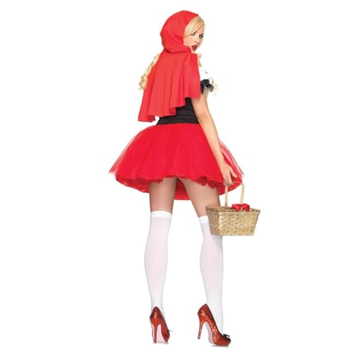 LIFKOME Rotkäppchen Kleidung mit Schleier halloween costume halloween kleidung costume de halloween Party dress rotes Damenkleid rote Outfits für Frauen Cosplay-Kostüm Cosplay-Outfit Black von LIFKOME