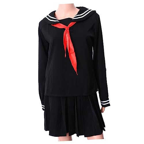 LIFKOME Japanischer Matrosenanzug Cosplay Schulmädchen Uniform Rock Set Kleid Cosplay Outfit M von LIFKOME