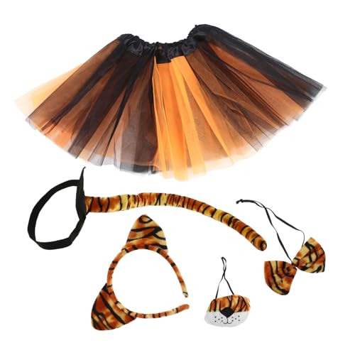 LIFKOME Cosplay Tiger-stirnband Für Kinder Plüsch Tierohren Und -nase Set Tierkostüme Für Halloween-partys von LIFKOME