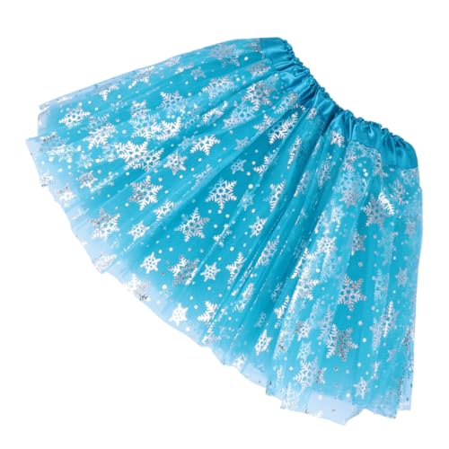 LIFKOME Schneeflockenrock für Kinder Festlicher Tutu Rock kinder ballettkleidung Kinder Ballettrock Outfit für Mädchen Partyrock glitzer rock Party-Tutu-Rock Mesh-Tutu-Rock Polyester Blue von LIFKOME