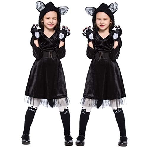 LIFKOME Schwarzes Katzenkostü Für Halloween Rollenspiel Outfit Ohne Socken Größe S 100 Kreatives Cosplay Kostü Für Mit Katzenmotiv von LIFKOME