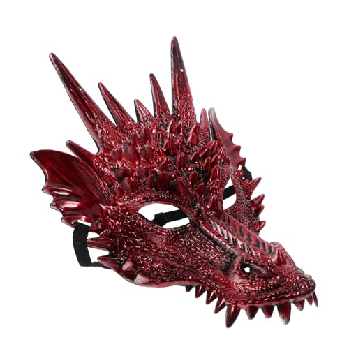 LIFKOME Tierische Drachenmaske Halloween-kopf Karneval-drachen-cosplay-maske 3d-drachenmaske Drachenmaske Für Party Halloween-drachenmaske Halloween-drachenkostüm Karnevalskopf Plastik Rot von LIFKOME