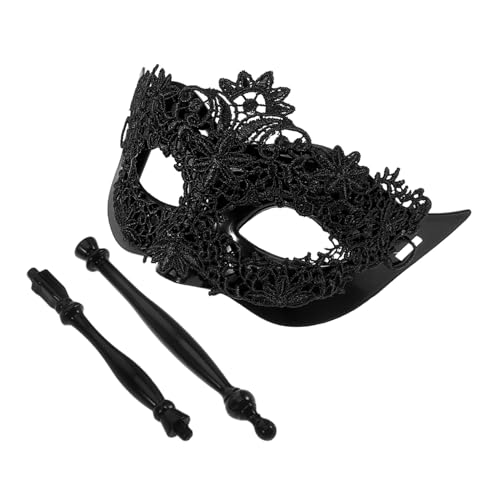 LIFKOME Venezianische Maskerademaske Für Frauen Handmaske Aus Spitze Mit Stab Für Halloween Abschlussball Maskeradepartys von LIFKOME