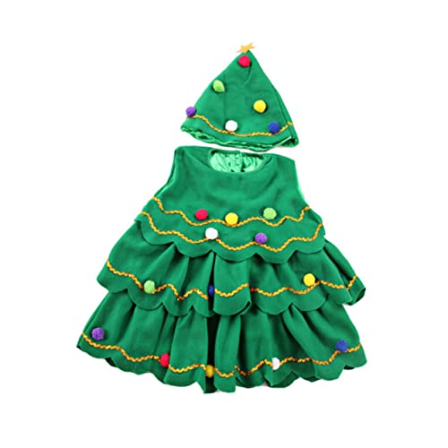 LIFKOME Weihnachtsbaumhut und -kleid halloweenkostüme für kinder halloween kleider für kinder Kinder-Cartoon-Bühnenshow Kostüme für Bühnenshows Kinderkommode Bühnenkostüme für Kinder Green von LIFKOME