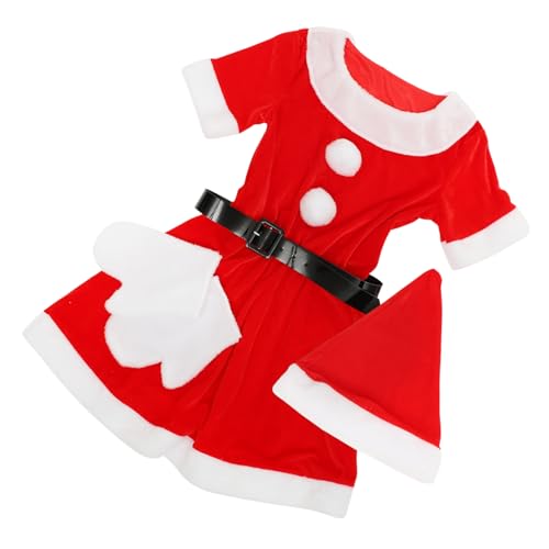 LIFKOME Weihnachtsmannkostüm für Damen Frau Weihnachtsmann-Kostüm neugeborenes weihnachtsoutfit neugeborene weihnachtsmütze Weihnachtsmann-Anzug Weihnachtsmann-Kleid Weihnachtskostüm rot von LIFKOME