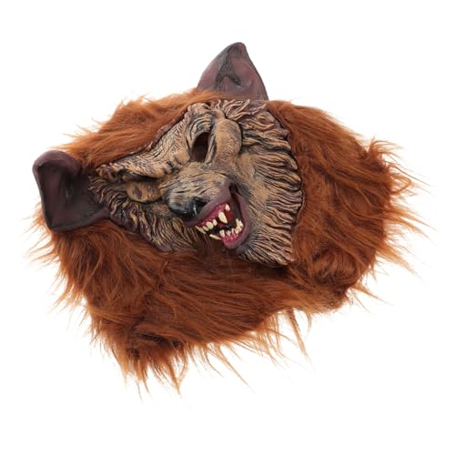 LIFKOME Werwolf-Maske gruselige maske gruselmasken halloween maske Wolfsmaske halloween gesichtsmaske pelzige Tiermaske Wolfskopfmaske Wolf Kostüm Maske Tierkostüm Maske Vinyl Coffee von LIFKOME