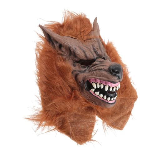 LIFKOME Wolf-Kapuzenmaske Halloween-Cosplay-Maske Halloween-Tierkopfmaske halloween horror halloween grusel dekoration Halloween-Maske schrecklich Gruselmasken für Erwachsene Emulsion von LIFKOME