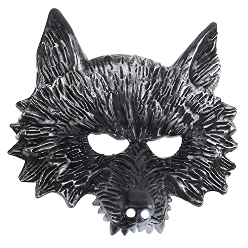 LIFKOME Wolfsmaske Maskerademaske Für Männer Maskerade Maske Männer Halloween-3d-maske Gruseliger Helm Tiermasken Party-cosplay-maske Gruselige Masken Tierische Halbmaske Silver Plastik von LIFKOME