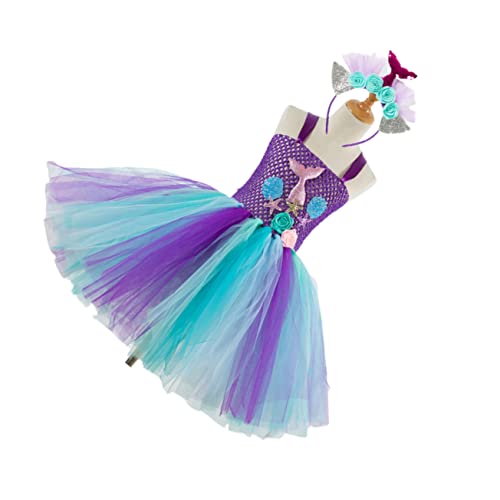 LIFKOME ädchen Tutu Rock Meerjungfrau Kleid Cosplay Kostü Für Party Geburtstag Mit Haaraccessoire Größe 10 12 Jahre Passend Für SX HD93434 von LIFKOME