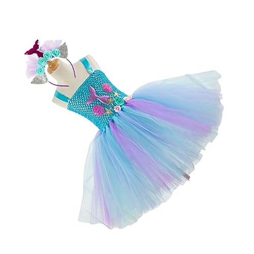 LIFKOME ädchen Tutu Rock Meerjungfrau Kleid Cosplay Kostü Für Party Und Geburtstag Mit Haarschmuck Größe 10 12 Jahre Geeignet Für SX HD93430 von LIFKOME