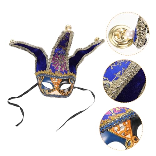 LIFKOME für Party halloween mitgebsel halloween oblaten für Herren für Kostümparty masquerade Karneval Maskenstütze Halloween-Partymaske Maskerade Requisit Stoff Blue von LIFKOME