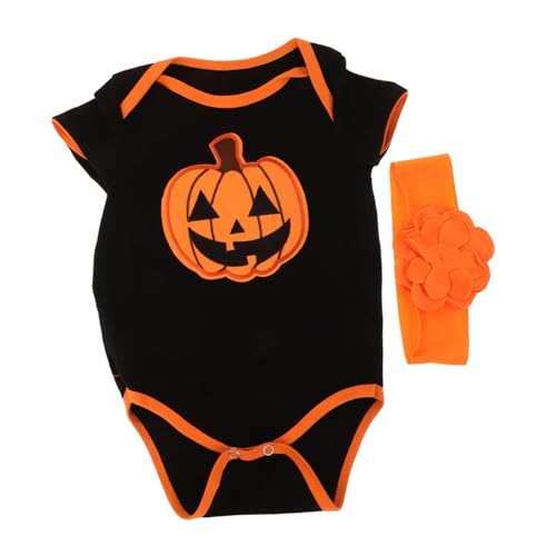 LIFKOME Kürbiskostüm für Neugeborene Jungen/mädchen Kurzärmeliges Outfit Atmungsaktiver Stoff Halloween Herbst von LIFKOME