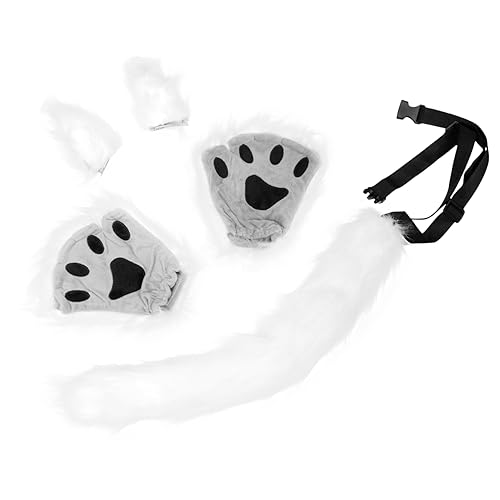 LIFKOME üsch Katze Cosplay Set Mit Katzenohren Katzenschwanz Und Weißer Katzenmaske Für Halloween Kostümparty Und Karneval Niedliches Tierkostüm Zubehör Für Und Erwachsene von LIFKOME