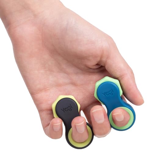 Yogi Fidget-Spielzeug, Fidget-Spinner für Erwachsene, Linderung von Angstzuständen, perfekt für ADHD, ADD und Autismus, leises Fidget-Spielzeug für Erwachsene und Kinder, fünf Ringgrößen – 2er-Pack von LIGHTBULB IDEAS