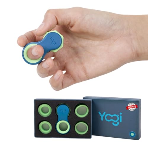 Yogi Fidget-Spielzeug, Fidget-Spinner für Erwachsene, Linderung von Angstzuständen, perfekt für ADHD, ADD und Autismus, leises Fidget-Spielzeug für Erwachsene und Kinder, fünf Ringgrößen– Ozean von LIGHTBULB IDEAS