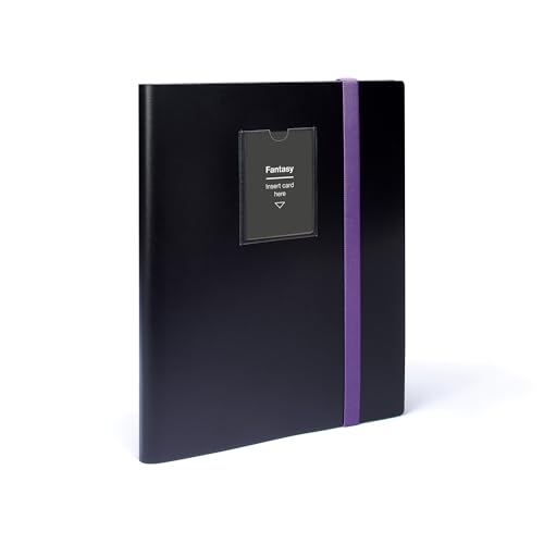 Leuchtturm 369507 TCG Album Slim - mit 20 Hüllen für 360 Sammelkarten wie Yu-Gi-Oh, Magic, Lorcana oder One Piece - Softcover schwarz-violett von Leuchtturm