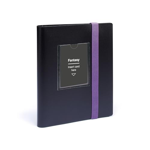 Leuchtturm 369510 TCG Album Slim Small - mit 20 Hüllen für 160 Sammelkarten wie Pokémon, Lorcana - Softcover schwarz-violett von Leuchtturm