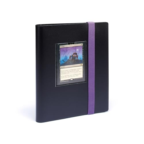 Leuchtturm 369510 TCG Album Slim Small - mit 20 Hüllen für 160 Sammelkarten wie Pokémon, Lorcana - Softcover schwarz-violett von Leuchtturm