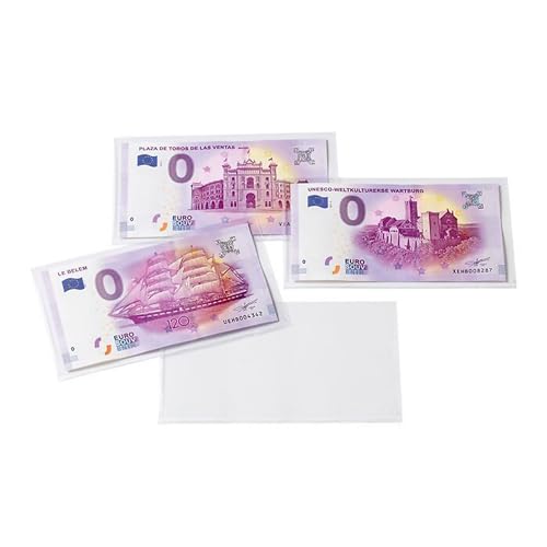 Leuchtturm Schutzhüllen Basic für Banknoten und „Euro Souvenir-Scheine, 140 x 80 mm, 50er Pack von LIGHTHOUSE