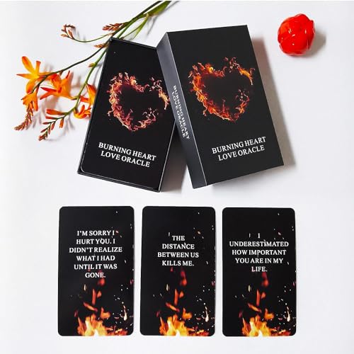 LIGHTOF JUSTICE Burning Heart Love Oracle Cards Deck, Twin Flame Oracle Cards, Oracle Deck Help You Gain Einblick in das, was die Person denkt oder versucht, mit Ihnen zu kommunizieren von LIGHTOF JUSTICE