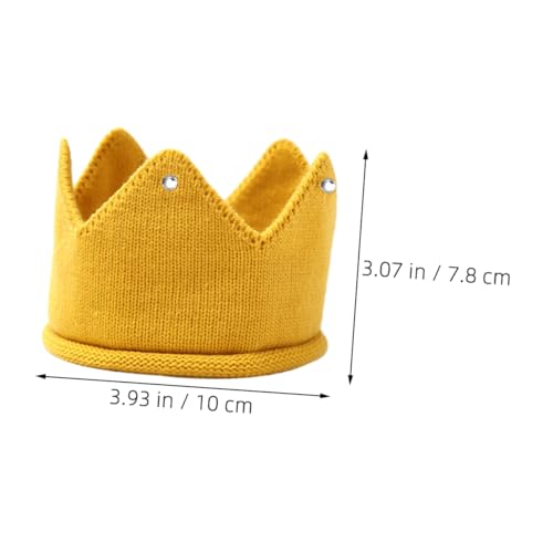 LIGIGWASH 2 Stück Krone Strickmütze Säuglingsmützen Babys Cap Beanie Kleinkind Stoffkrone Babykrone Säuglingskrone Märchenprinz Kostüm Babykrone Für Prinz Kostüm Acryl von LIGIGWASH