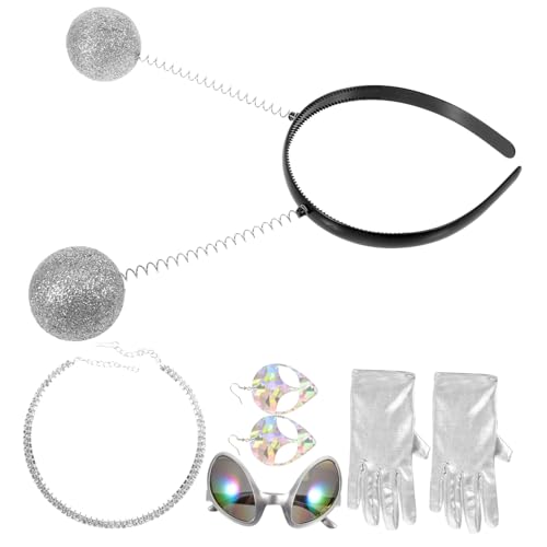 LIGIGWASH Alien Kostüm Teilig mit Haarreif Witzigen Sonnenbrillen Ohrringen Halskette und Handschuhen aus Leichtem für Karneval Halloween und Party Unisex und Wiederverwendbar LIGIGWASH Alien Kostüm Teilig mit Haarreif Witzigen Sonnenbrillen Ohrringen Halskette und Handschuhen aus Leichtem für Karneval Halloween und Party Unisex und Wiederverwendbar von LIGIGWASH