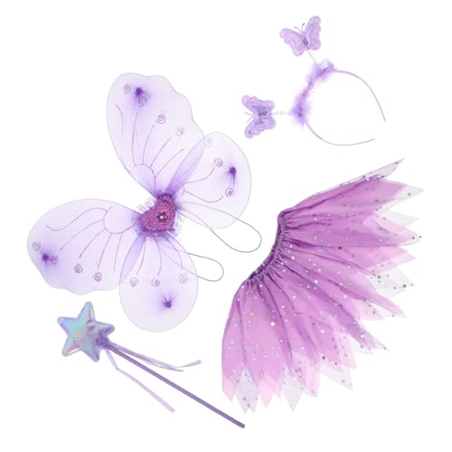LIGIGWASH Feenkostüm mit Schmetterlingsflügeln Kopfbedeckung und Violett Pettiskirt Atmungsaktiv Schnell Trocknend für Geburtstag Party Tanz und Aufführung Geeignet LIGIGWASH Feenkostüm mit Schmetterlingsflügeln Kopfbedeckung und Violett Pettiskirt Atmungsaktiv Schnell Trocknend für Geburtstag Party Tanz und Aufführung Geeignet von LIGIGWASH